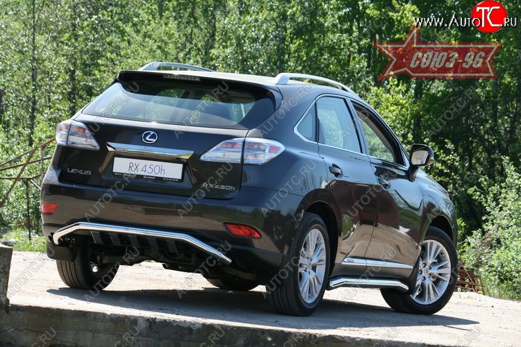 25 649 р. Защита заднего бампера Souz-96 (d60 с элементами из профиля) Lexus RX450H AL10 дорестайлинг (2009-2012)  с доставкой в г. Воронеж