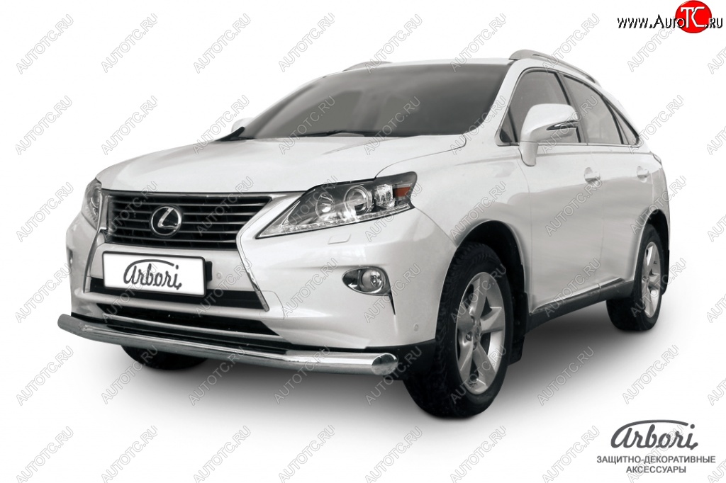 20 879 р. Защита переднего бампера Arbori (нержавейка, 1 труба d76 mm). Lexus RX350 AL10 рестайлинг (2012-2015)  с доставкой в г. Воронеж