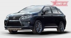 Двойная защита переднего бампера с декоративными элементами (d60х42) Souz-96 Lexus RX350  AL10 (2012-2015) рестайлинг