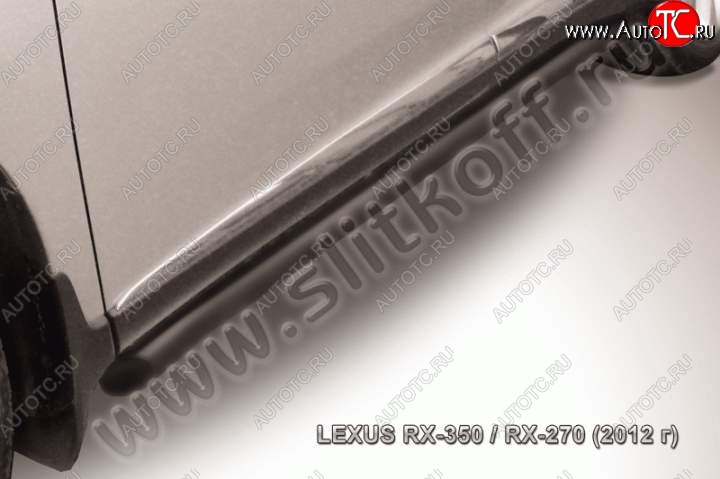 13 699 р. Защита порогов Slitkoff  Lexus RX350  AL10 (2012-2015) рестайлинг (Цвет: серебристый)  с доставкой в г. Воронеж
