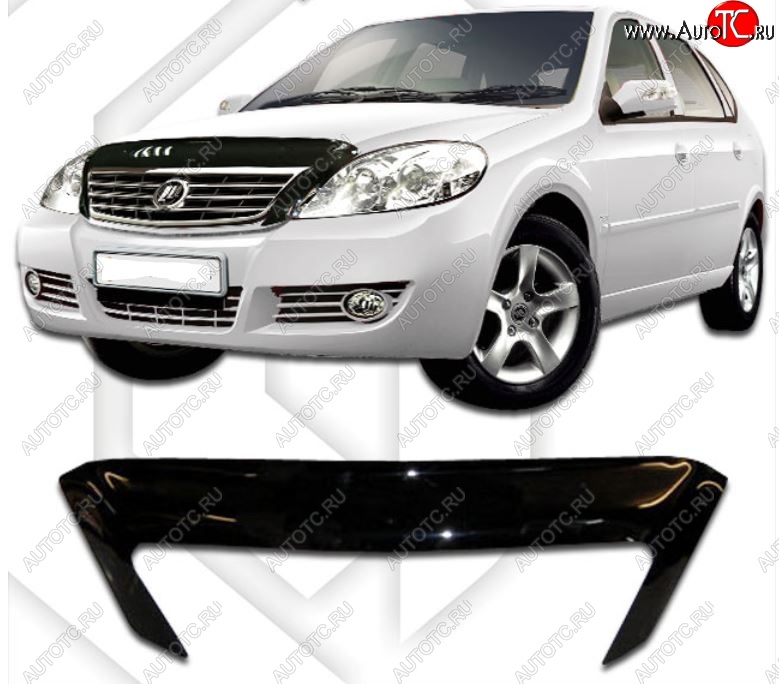 2 079 р. Дефлектор капота CA-Plastic  Lifan Breez (2006-2012) (Classic черный, Без надписи)  с доставкой в г. Воронеж