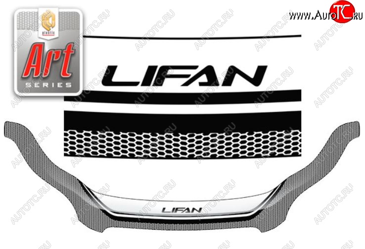2 479 р. Дефлектор капота CA-Plastiс exclusive  Lifan X60 (2011-2025) дорестайлинг, 1-ый рестайлинг, 2-ой рестайлинг (Серия Art графит)  с доставкой в г. Воронеж