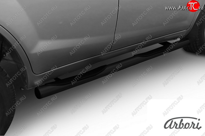 5 678 р. Защита штатных порогов Arbori (с проступью, черная, d60 mm). Lifan X60 дорестайлинг (2011-2015)  с доставкой в г. Воронеж