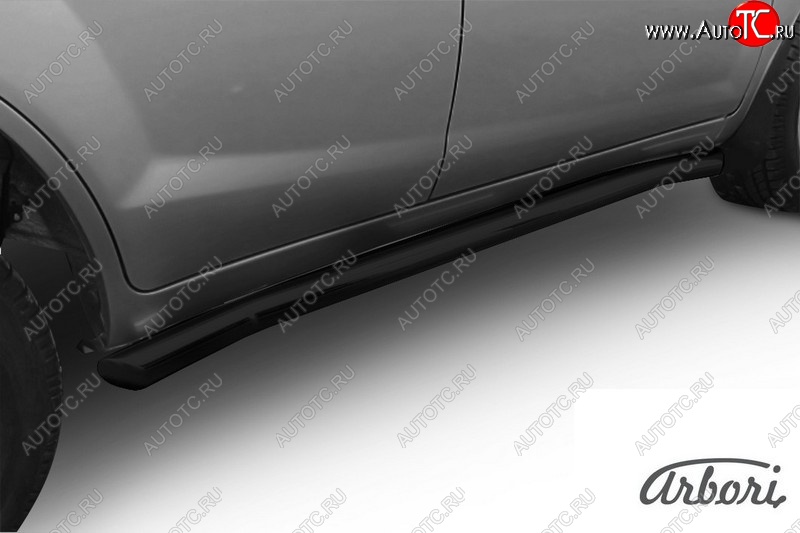 3 644 р. Защита штатных порогов Arbori (черная, d60 mm). Lifan X60 2-ой рестайлинг (2016-2025)  с доставкой в г. Воронеж