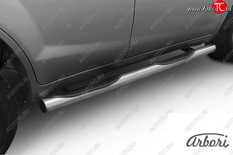 12 869 р. Защита штатных порогов Arbori (с проступью, нержавейка, d76 mm). Lifan X60 дорестайлинг (2011-2015)  с доставкой в г. Воронеж
