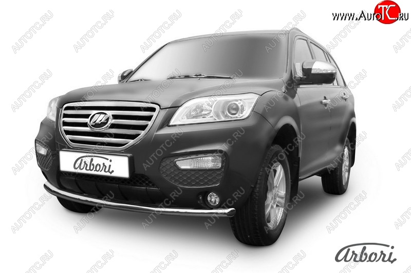 9 179 р. Защита переднего бампера Arbori (нержавейка, 1 труба d60 mm). Lifan X60 дорестайлинг (2011-2015)  с доставкой в г. Воронеж