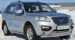 16 549 р. Защита переднего бампера (2 трубыØ75х42 мм, нержавейка) Russtal Lifan X60 дорестайлинг (2011-2015)  с доставкой в г. Воронеж. Увеличить фотографию 4