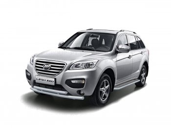 6 749 р. Защита переднего бампера двойная из труб d63/51 мм Petroil Tuning Lifan X60 дорестайлинг (2011-2015) (Цвет: Черный (Шагрень))  с доставкой в г. Воронеж. Увеличить фотографию 3