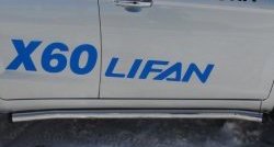 70 999 р. Защита порогов из круглой трубы диаметром 63 мм Russtal Lifan X60 дорестайлинг (2011-2015) (Защита порогов с со скосами на торцах (вариант 1))  с доставкой в г. Воронеж. Увеличить фотографию 6