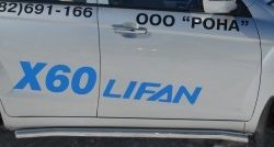 70 999 р. Защита порогов из круглой трубы диаметром 63 мм Russtal Lifan X60 дорестайлинг (2011-2015) (Защита порогов с со скосами на торцах (вариант 1))  с доставкой в г. Воронеж. Увеличить фотографию 10