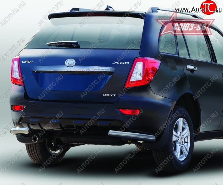 8 909 р. Защита заднего бампера из боковых уголков Souz-96 (d60)  Lifan X60 (2011-2015) дорестайлинг  с доставкой в г. Воронеж