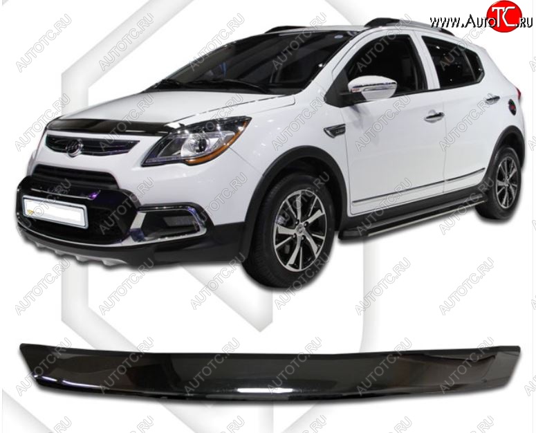 2 079 р. Дефлектор капота CA-Plastiс  Lifan X50 (2015-2025) (Classic черный, Без надписи)  с доставкой в г. Воронеж