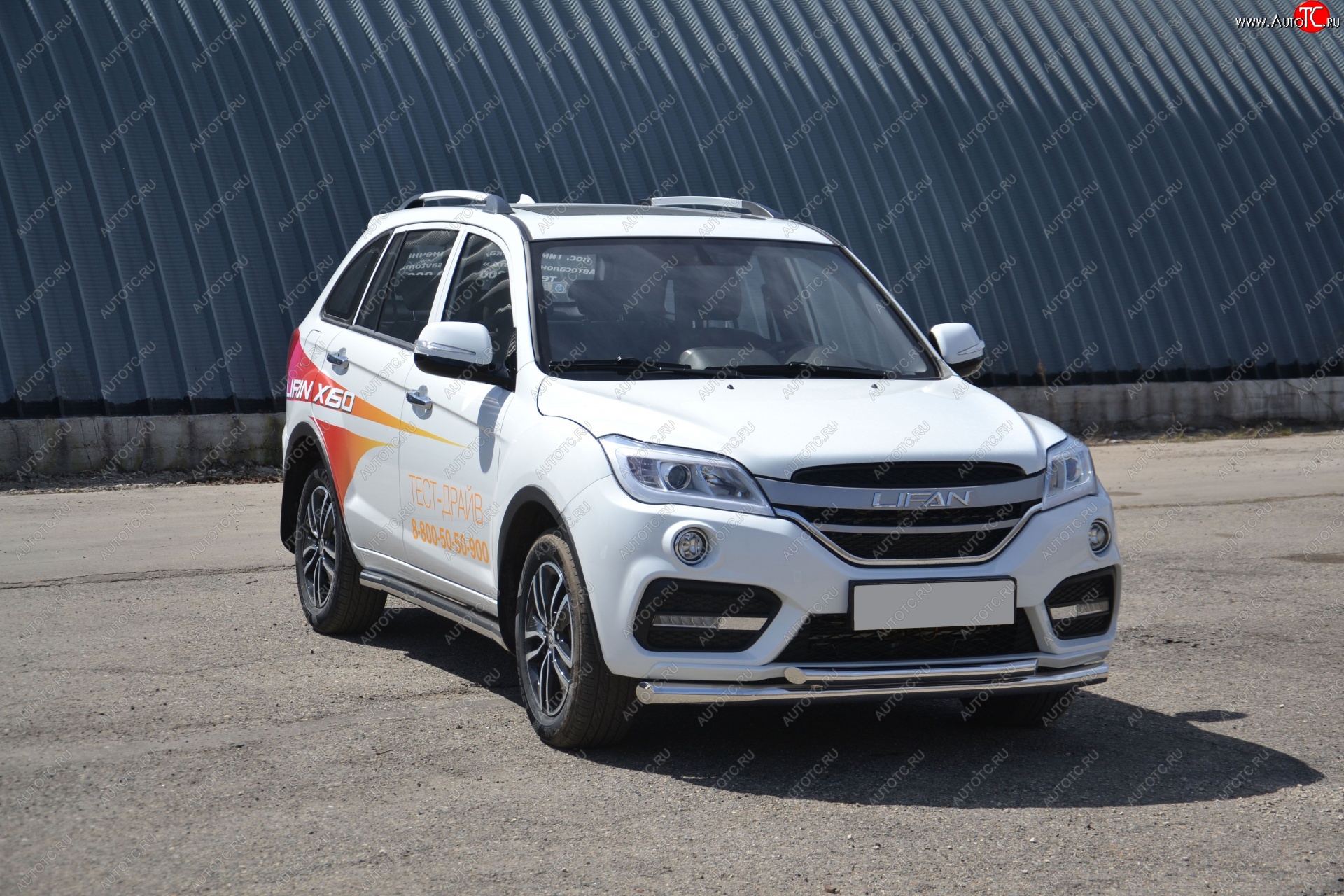 14 499 р. Защита переднего бампера двойная из труб d63/51 мм Petroil Tuning Lifan X60 2-ой рестайлинг (2016-2025) (Нержавеющая полированная сталь)  с доставкой в г. Воронеж