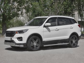 19 399 р. Защита порогов (Ø120x60 мм с проступью, нержавейка) Russtal Lifan X70 (2018-2025)  с доставкой в г. Воронеж. Увеличить фотографию 2