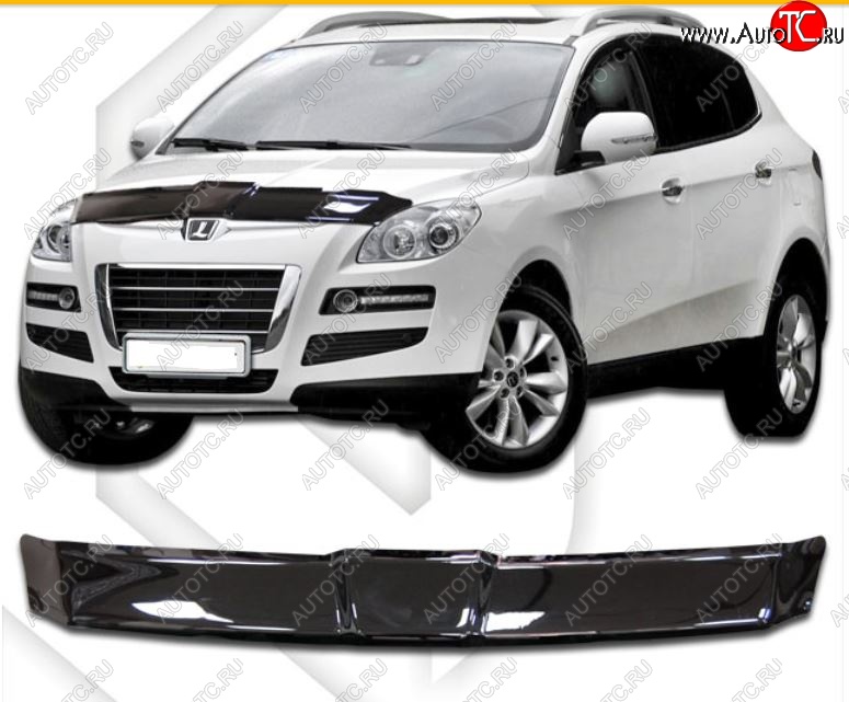 1 999 р. Дефлектор капота CA-Plastiс Luxgen 7 SUV (2014-2025) (Classic черный, Без надписи)  с доставкой в г. Воронеж