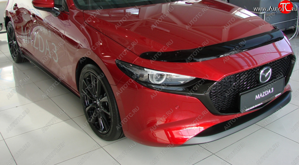 1 129 р. Дефлектор капота SIM Mazda 3/Axela BP хэтчбэк (2019-2025)  с доставкой в г. Воронеж