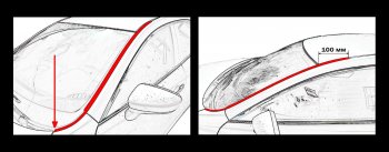 Водостоки лобового стекла Стрелка 11 Mazda (Мазда) 3/Axela (ахелла)  BP (2019-2025) BP седан, хэтчбэк