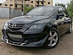 9 099 р. Передний бампер EXS STYLE  Mazda 3/Axela  BK (2003-2009) дорестайлинг, хэтчбэк, рестайлинг, хэтчбэк (Неокрашенный)  с доставкой в г. Воронеж. Увеличить фотографию 1