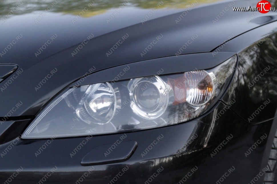969 р. Реснички на фары SHORT STYLE Mazda 3/Axela BK дорестайлинг, хэтчбэк (2003-2006) (Неокрашенные)  с доставкой в г. Воронеж