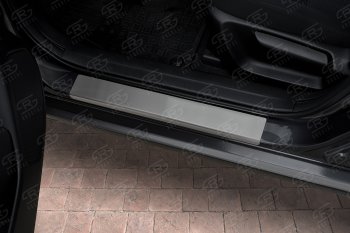 1 569 р. Накладки порожков салона Russtal Mazda 3/Axela BM дорестайлинг седан (2013-2016) (Нержавейка шлифованная)  с доставкой в г. Воронеж. Увеличить фотографию 2
