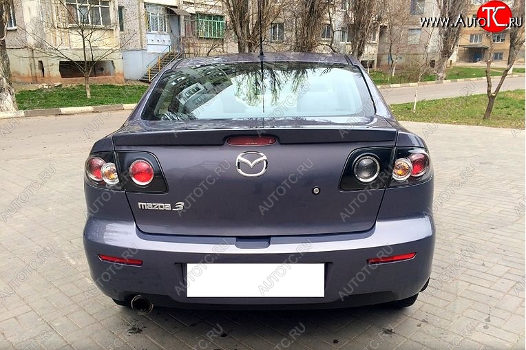 3 449 р. Лип спойлер SEDAN SPORT Mazda 3/Axela BK дорестайлинг седан (2003-2006) (Неокрашенный)  с доставкой в г. Воронеж