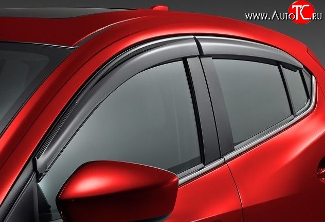 999 р. Комплект дефлекторов окон (ветровиков) 4 шт. Russtal Mazda 3/Axela BM дорестайлинг, хэтчбэк (2013-2016)  с доставкой в г. Воронеж