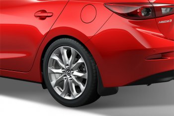 4 799 р. Брызговики Frosch (optimum, в пакете)  Mazda 3/Axela  BM (2013-2016) дорестайлинг седан (Задние)  с доставкой в г. Воронеж. Увеличить фотографию 2