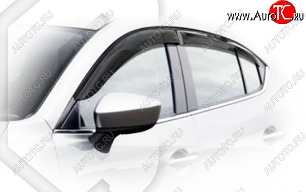 1 999 р. Дефлектора окон CA-Plastiс  Mazda 3/Axela  BM (2013-2019) дорестайлинг седан, рестайлинг седан (Classic полупрозрачный, Без хром молдингов)  с доставкой в г. Воронеж