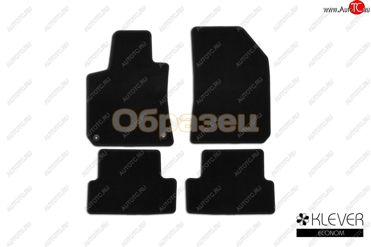 4 849 р. Коврики в салон Klever Econom (текстиль, 4 шт., без подпятника, оверлок) Mazda 3/Axela BM дорестайлинг седан (2013-2016) (Черный)  с доставкой в г. Воронеж