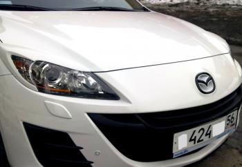 1 859 р. Реснички на фары MV-Tuning  Mazda 3/Axela  BL (2009-2013) дорестайлинг седан, дорестайлинг, хэтчбэк 5 дв., рестайлинг седан, рестайлинг, хэтчбэк (Неокрашенные)  с доставкой в г. Воронеж. Увеличить фотографию 4