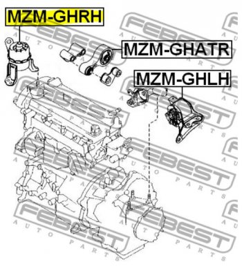 5 699 р. Правая подушка двигателя Febest (гидравлическая) Mazda Atenza (2007-2012)  с доставкой в г. Воронеж. Увеличить фотографию 4