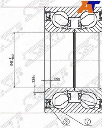 Подшипник передней ступицы SAT (с ABS) Mazda 6 GH дорестайлинг универсал (2007-2010)