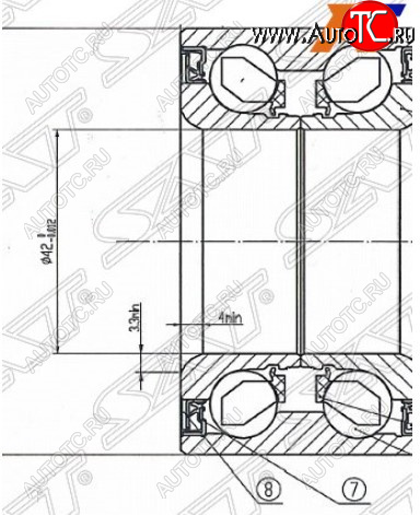 1 549 р. Подшипник передней ступицы SAT (с ABS)  Mazda 3/Axela ( BK,  BL) - 6  GH  с доставкой в г. Воронеж