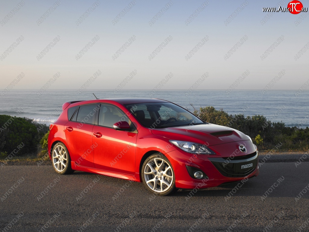 4 899 р. Пороги накладки KNIGHT SPORTS Mazda 3/Axela BL дорестайлинг, хэтчбэк 5 дв. (2009-2011) (Неокрашенные)  с доставкой в г. Воронеж