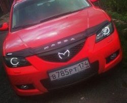 689 р. Реснички на фары Корнер  Mazda 3/Axela  BK (2003-2009) дорестайлинг, хэтчбэк, рестайлинг, хэтчбэк (Неокрашенные)  с доставкой в г. Воронеж. Увеличить фотографию 2