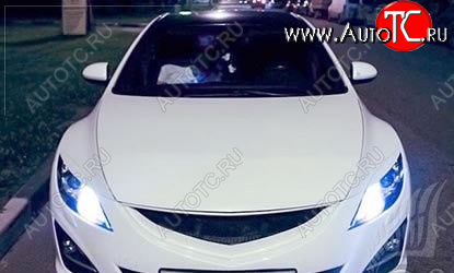 4 399 р. Решётка радиатора Sport Var №1  Mazda 6  GH (2007-2012) дорестайлинг лифтбэк, дорестайлинг седан, дорестайлинг универсал, рестайлинг лифтбэк, рестайлинг седан, рестайлинг универсал (С сеткой, Неокрашенная)  с доставкой в г. Воронеж