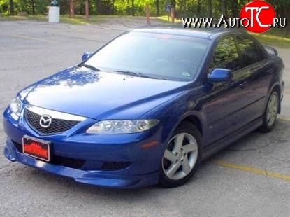 6 549 р. Накладка Razzi на передний бампер Mazda 6 GG лифтбэк дорестайлинг (2002-2005) (Неокрашенная)  с доставкой в г. Воронеж