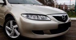 799 р. Реснички RA на фары  Mazda 6 ( GG,  GG, GY) (2002-2008) лифтбэк дорестайлинг, седан дорестайлинг, универсал дорестайлинг, лифтбэк рестайлинг, седан рестайлинг, универсал рестайлинг (Неокрашенные)  с доставкой в г. Воронеж. Увеличить фотографию 2