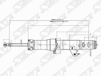 Правый амортизатор передний SAT Mazda Atenza GG седан дорестайлинг (2002-2005)