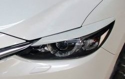 1 299 р. Реснички на фары Tuning-Sport (для диодной оптики)  Mazda 6  GJ (2015-2018) 1-ый рестайлинг седан (Неокрашенные)  с доставкой в г. Воронеж. Увеличить фотографию 1