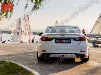 12 699 р. Диффузор заднего бампера Sport v2  Mazda 6  GJ (2012-2018) дорестайлинг седан, 1-ый рестайлинг седан (Неокрашенный)  с доставкой в г. Воронеж. Увеличить фотографию 2