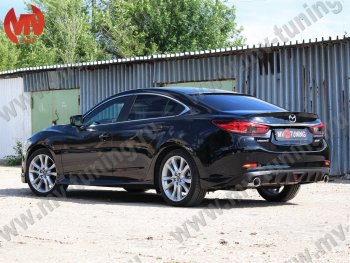 12 699 р. Диффузор заднего бампера Sport v2  Mazda 6  GJ (2012-2018) дорестайлинг седан, 1-ый рестайлинг седан (Неокрашенный)  с доставкой в г. Воронеж. Увеличить фотографию 3