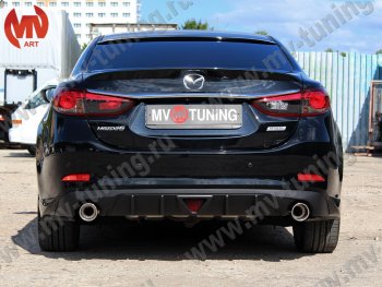 12 699 р. Диффузор заднего бампера Sport v2  Mazda 6  GJ (2012-2018) дорестайлинг седан, 1-ый рестайлинг седан (Неокрашенный)  с доставкой в г. Воронеж. Увеличить фотографию 4