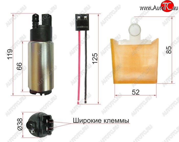 1 099 р. Насос топливный SAT (12V, 3BAR, 90L / H, V=1800-2000)  Mazda 6 (GH), Atenza, Mitsubishi Pajero (4 V80,  4 V90), Nissan Almera (N16), Bluebird Sylphy (седан), Cefiro (A33), Maxima (A33), Serena (2), Sunny (B15), Tino, Subaru Exiga, Forester (SF,  SG,  SH), Impreza (GC,  GF,  GD,  GG), Toyota Highlander (XU50), Kluger (XU50)  с доставкой в г. Воронеж