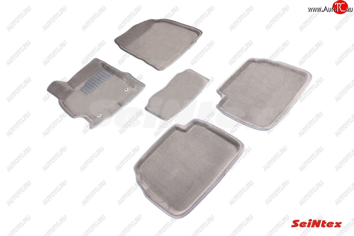 7 049 р. Текстильные коврики в салон SEINTEX 3D  Mazda 6  GH (2007-2012) дорестайлинг лифтбэк, дорестайлинг седан, дорестайлинг универсал, рестайлинг лифтбэк, рестайлинг седан, рестайлинг универсал (серые)  с доставкой в г. Воронеж