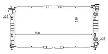 Радиатор SAT (пластинчатый, 1.8/2.0) Mazda Capella GF рестайлинг седан (1999-2002)