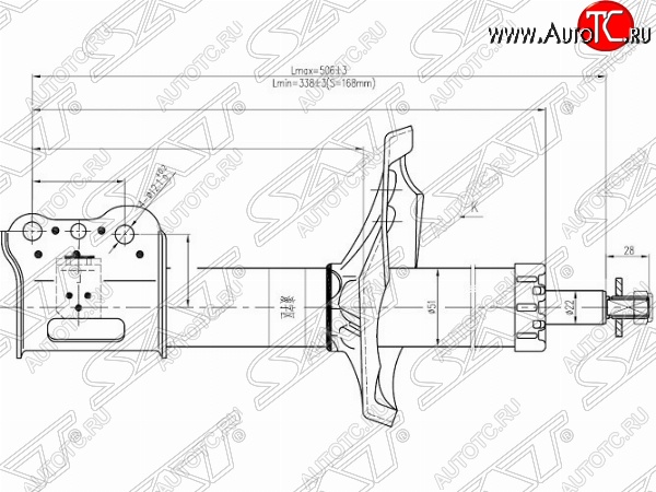 3 689 р. Правый амортизатор передний SAT  Mazda 626 ( GF,  GF,FW) - Capella  GF  с доставкой в г. Воронеж