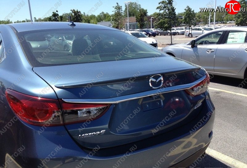 4 089 р. Лип спойлер SKYACTIV Mazda 6 GJ 1-ый рестайлинг седан (2015-2018) (Неокрашенный)  с доставкой в г. Воронеж