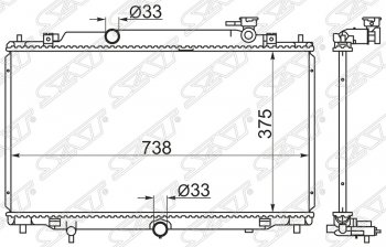 6 349 р. Радиатор двигателя (пластинчатый, МКПП/АКПП) SAT Mazda Atenza правый руль седан (2012-2016)  с доставкой в г. Воронеж. Увеличить фотографию 1