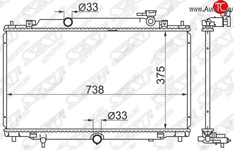6 349 р. Радиатор двигателя (пластинчатый, МКПП/АКПП) SAT Mazda Atenza правый руль седан (2012-2016)  с доставкой в г. Воронеж